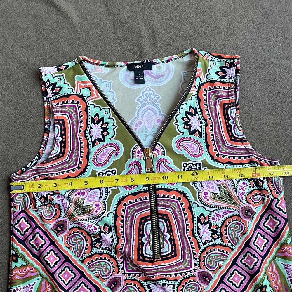 MSK Multicolor Paisley Dress, Small - Picture 9 of 11